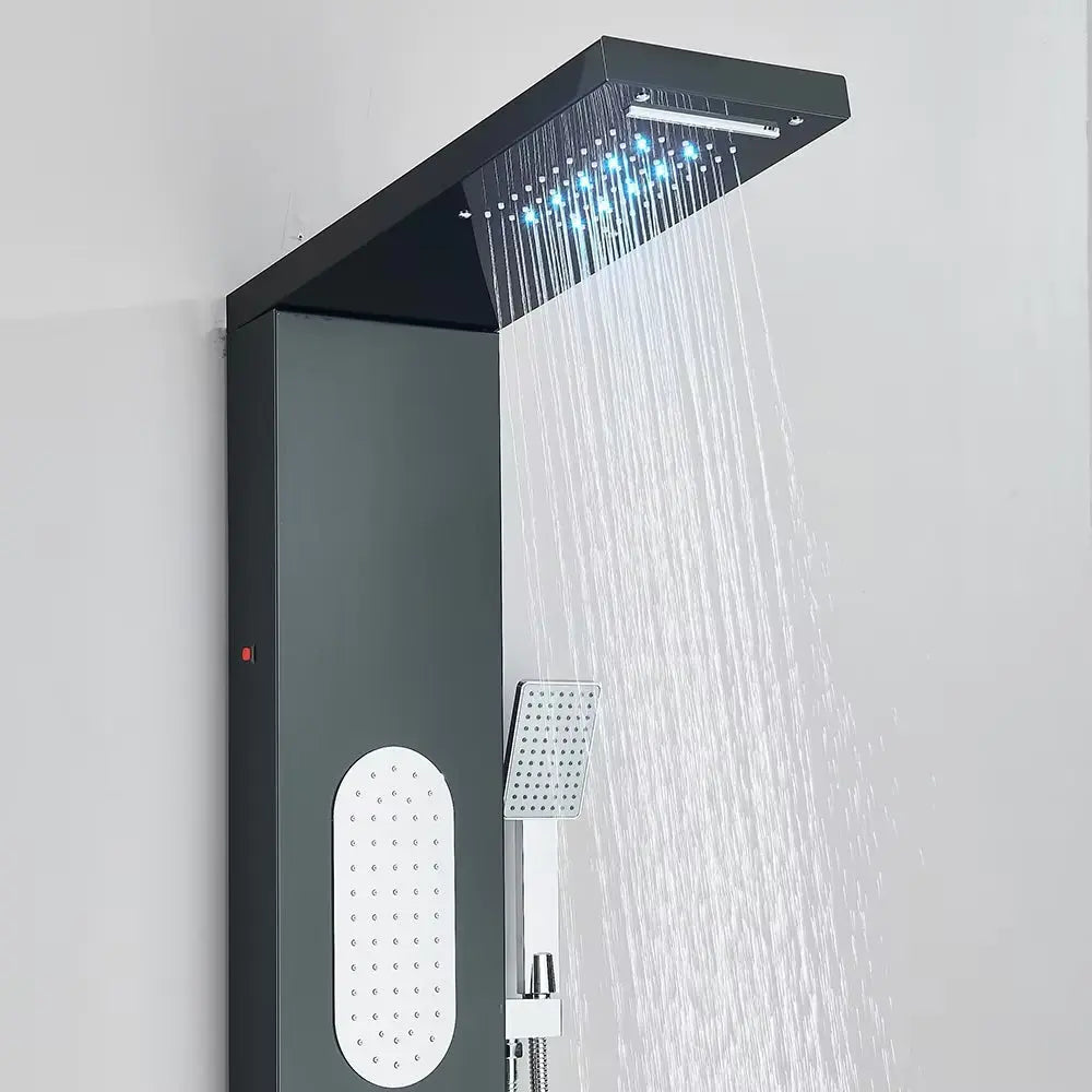 Douchepaneel Regendouche SaniSupreme Bianca Wellness LCD zwart geborsteld Sanisupreme