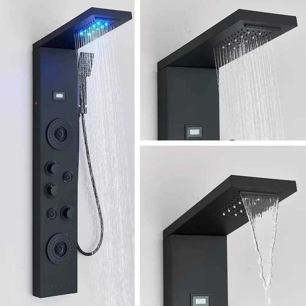 Douchepaneel Regendouche SaniSupreme Turijn mat zwart Sanisupreme