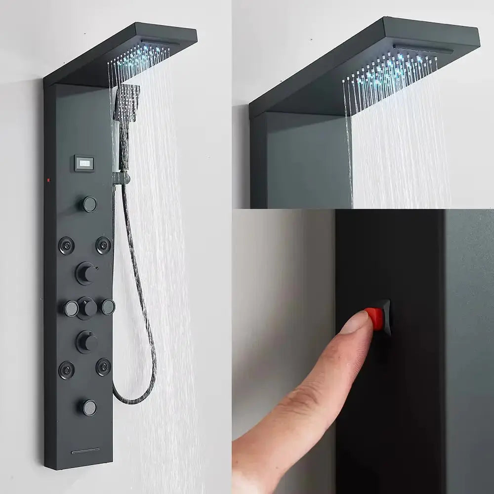 Douchepaneel Regendouche SaniSupreme Turijn mat zwart Sanisupreme