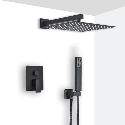 Doucheset Bolivia Premium 25 cm. regendouche vierkant 2 - weg zwart inbouw