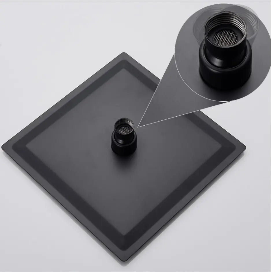 Doucheset Bolivia Premium 25 cm. regendouche vierkant 2 - weg zwart inbouw