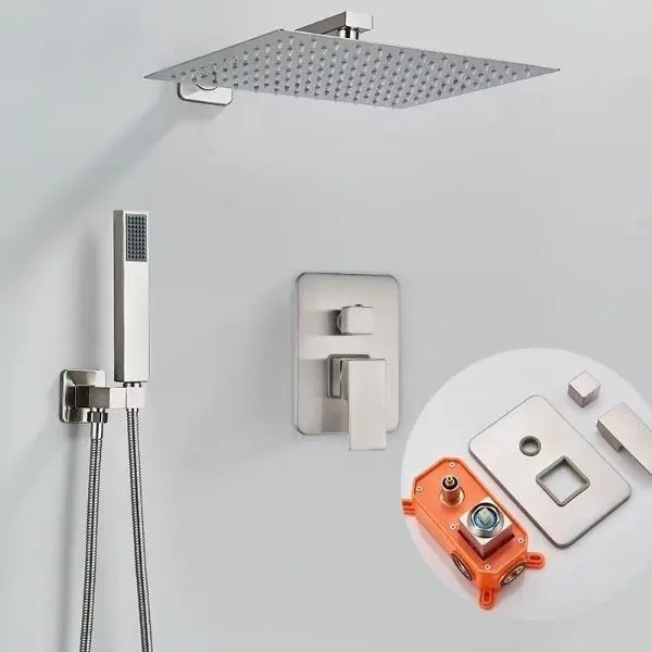 Doucheset Bolivia Premium 30 cm. regendouche vierkant 2 - weg RVS geborsteld