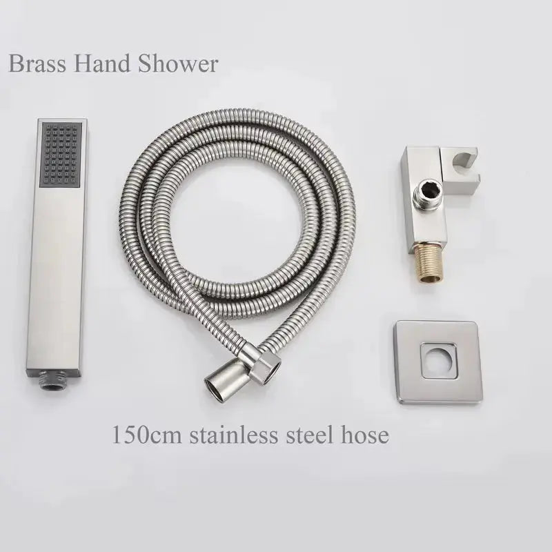 Doucheset Bolivia Premium 30 cm. regendouche vierkant 3 - weg RVS geborsteld