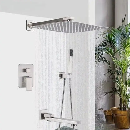 Doucheset Bolivia Premium 30 cm. regendouche vierkant 3 - weg RVS geborsteld