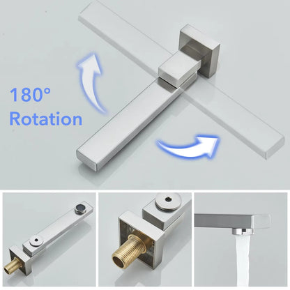 Doucheset Bolivia Premium 30 cm. regendouche vierkant 3 - weg RVS geborsteld