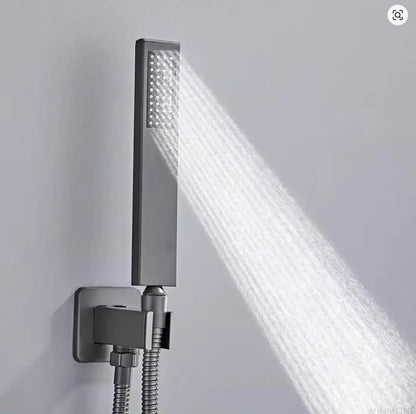 SaniSupreme Doucheset Manhattan 25 cm regendouche vierkant 2-weg Gun Metal inbouw Sanisupreme
