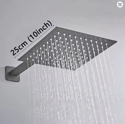 SaniSupreme Doucheset Manhattan 25 cm regendouche vierkant 2-weg Gun Metal inbouw Sanisupreme