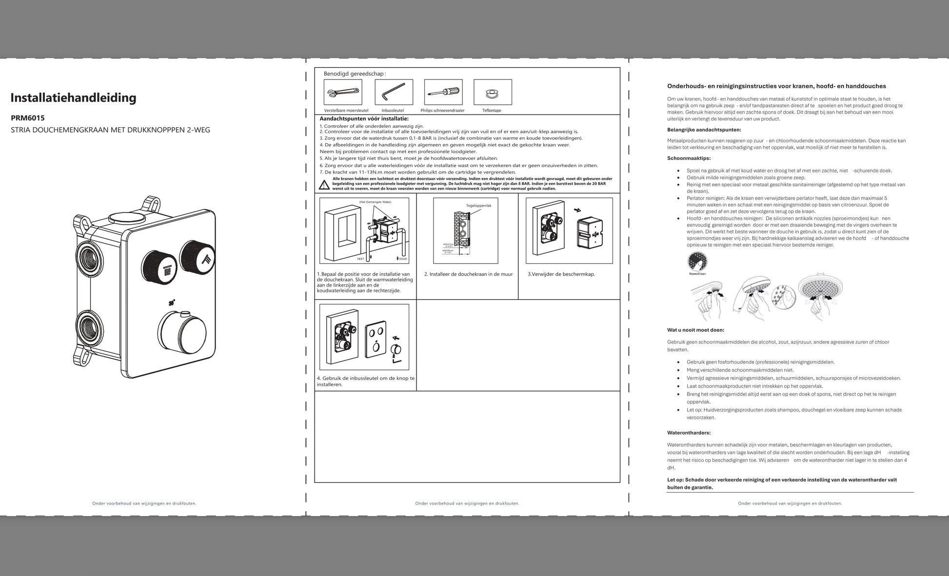SaniSupreme Stria Premium Thermostatische Inbouw Mengkraan 2-weg los Geborsteld Goud - PVD Coating Sanisupreme