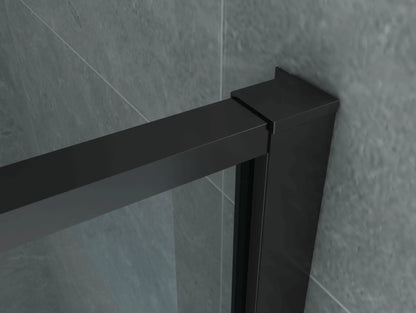 SaniSupreme Creavit Aloni Douchewand Douchecabine Hoekopstelling met draaideur 120x80x195 cm mat zwart raster frame