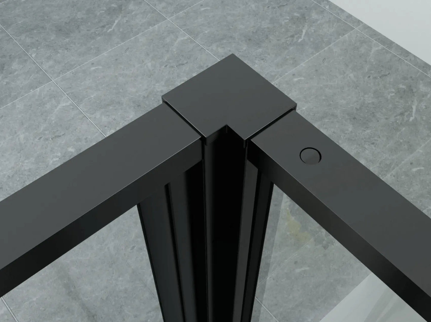 SaniSupreme Creavit Aloni Douchewand Douchecabine Hoekopstelling met draaideur 140x90x195 cm mat zwart raster frame