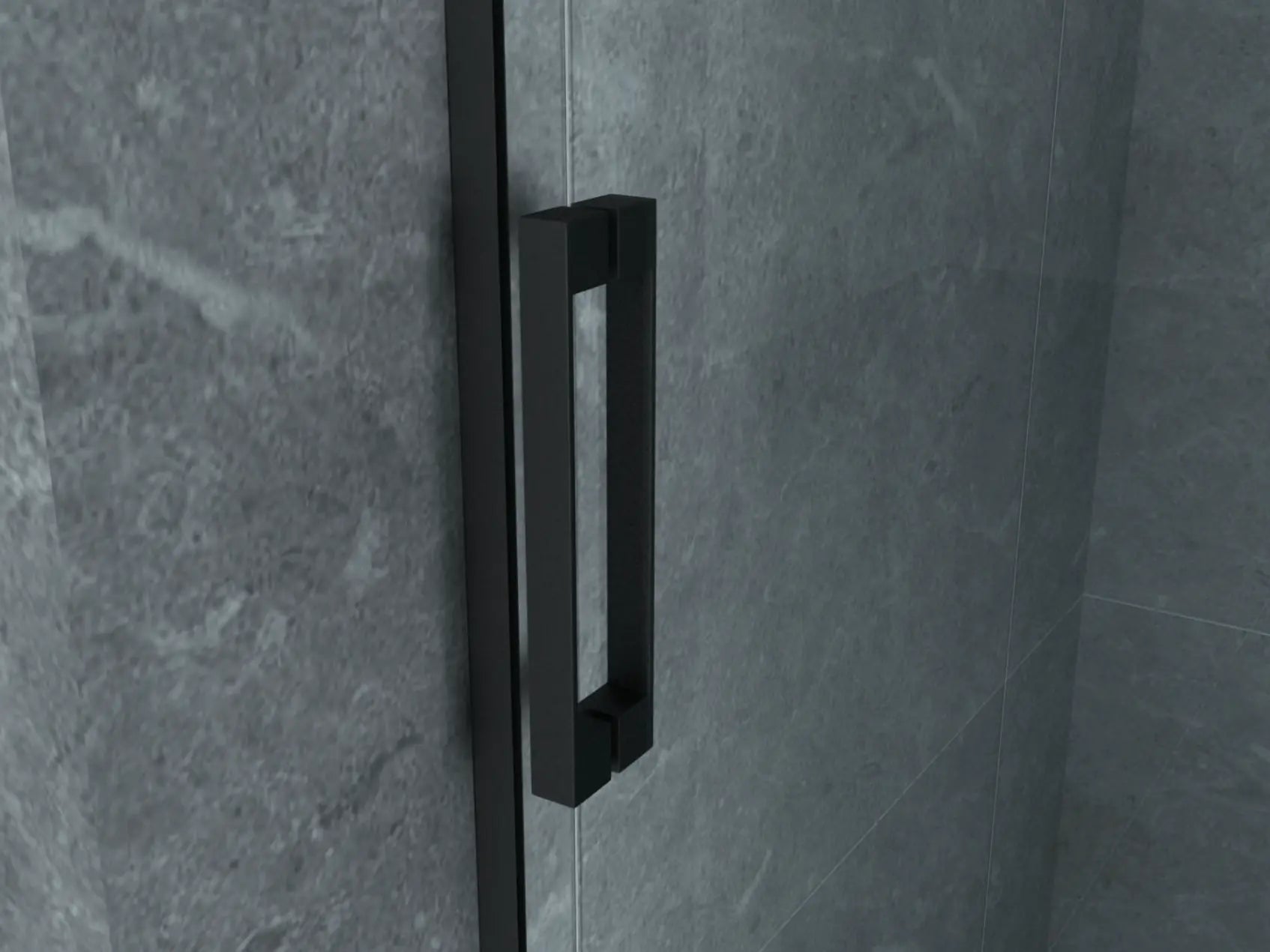 Douchewand Douchecabine Hoekopstelling SaniSupreme Creavit Aloni douchecabine met schuifdeur 120x80x195 cm mat zwart frame