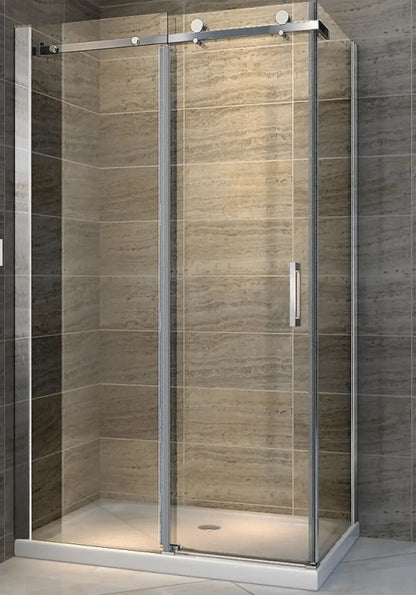 SaniSupreme Creavit Aloni Douchewand/cabine Hoekopstelling douchecabine met schuifdeur 120x90x195 cm chroom zilver frame