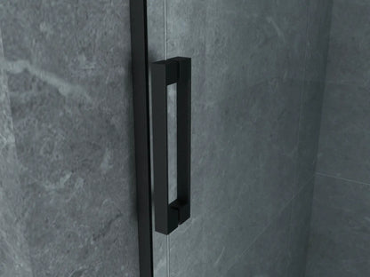 Douchewand Douchecabine Hoekopstelling SaniSupreme Creavit Aloni douchecabine met schuifdeur 120x90x195 cm mat zwart frame