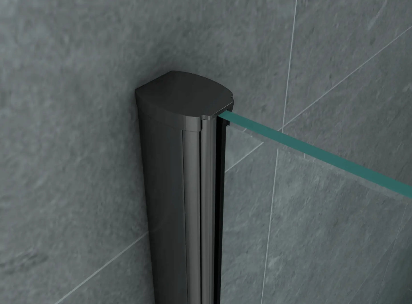 Douchewand Douchecabine Hoekopstelling SaniSupreme Creavit Aloni douchecabine met schuifdeur 120x90x195 cm mat zwart frame