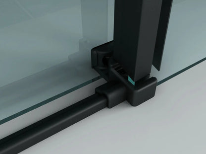 Douchewand Douchecabine Hoekopstelling SaniSupreme Creavit Aloni douchecabine met schuifdeur 140x90x195 cm mat zwart frame