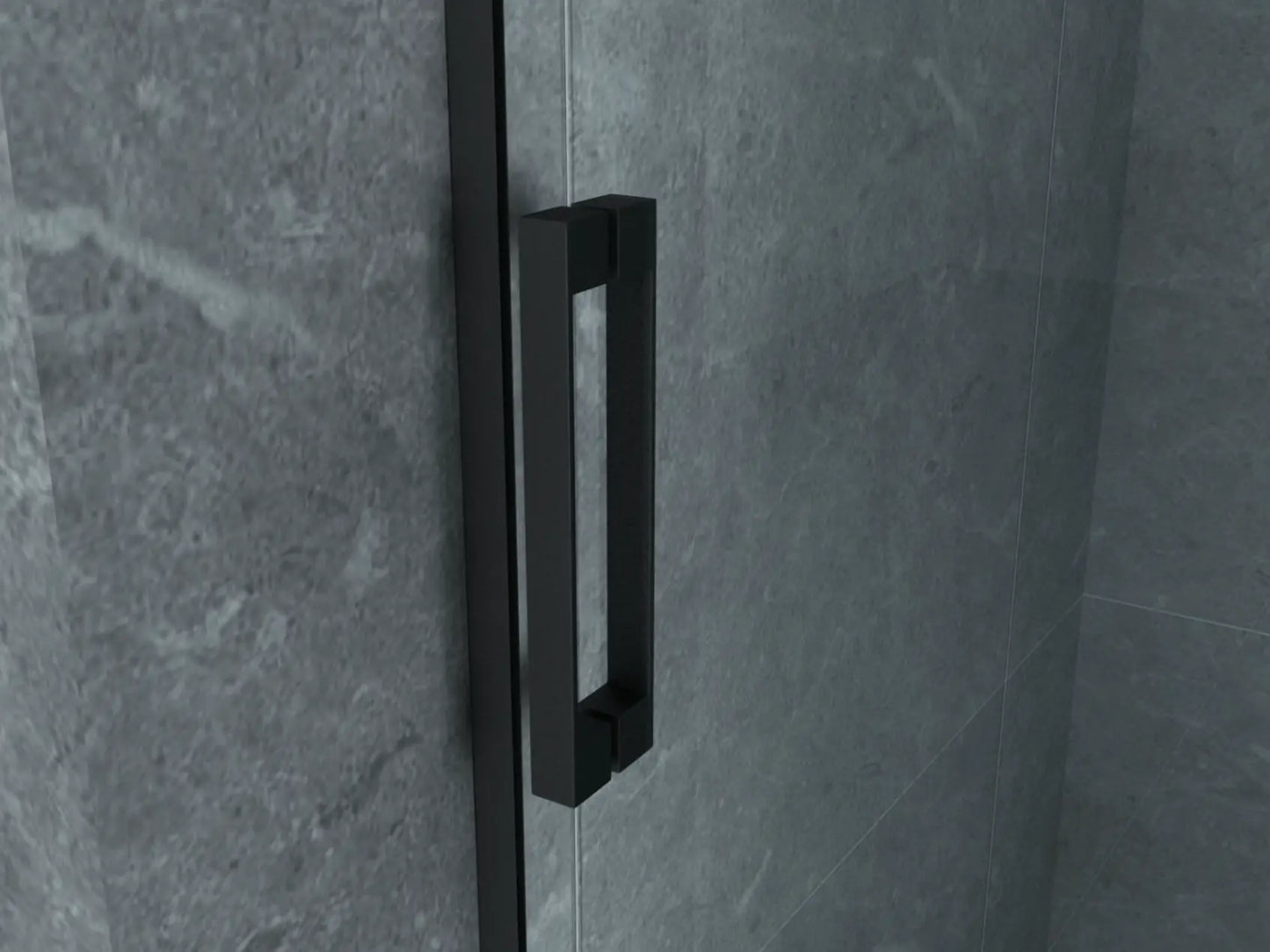 Douchewand Douchecabine Hoekopstelling SaniSupreme Creavit Aloni douchecabine met schuifdeur 160x90x195 cm mat zwart frame