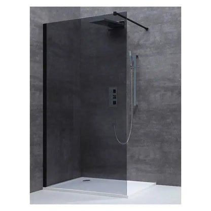 Douchewand Sanisupreme BlacklLine Series 90X200 CM Rookglas Veiligheidsglas 8 MM Zwart Vlak