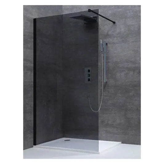 Douchewand Sanisupreme BlacklLine Series 90X200 CM Rookglas Veiligheidsglas 8 MM Zwart Vlak
