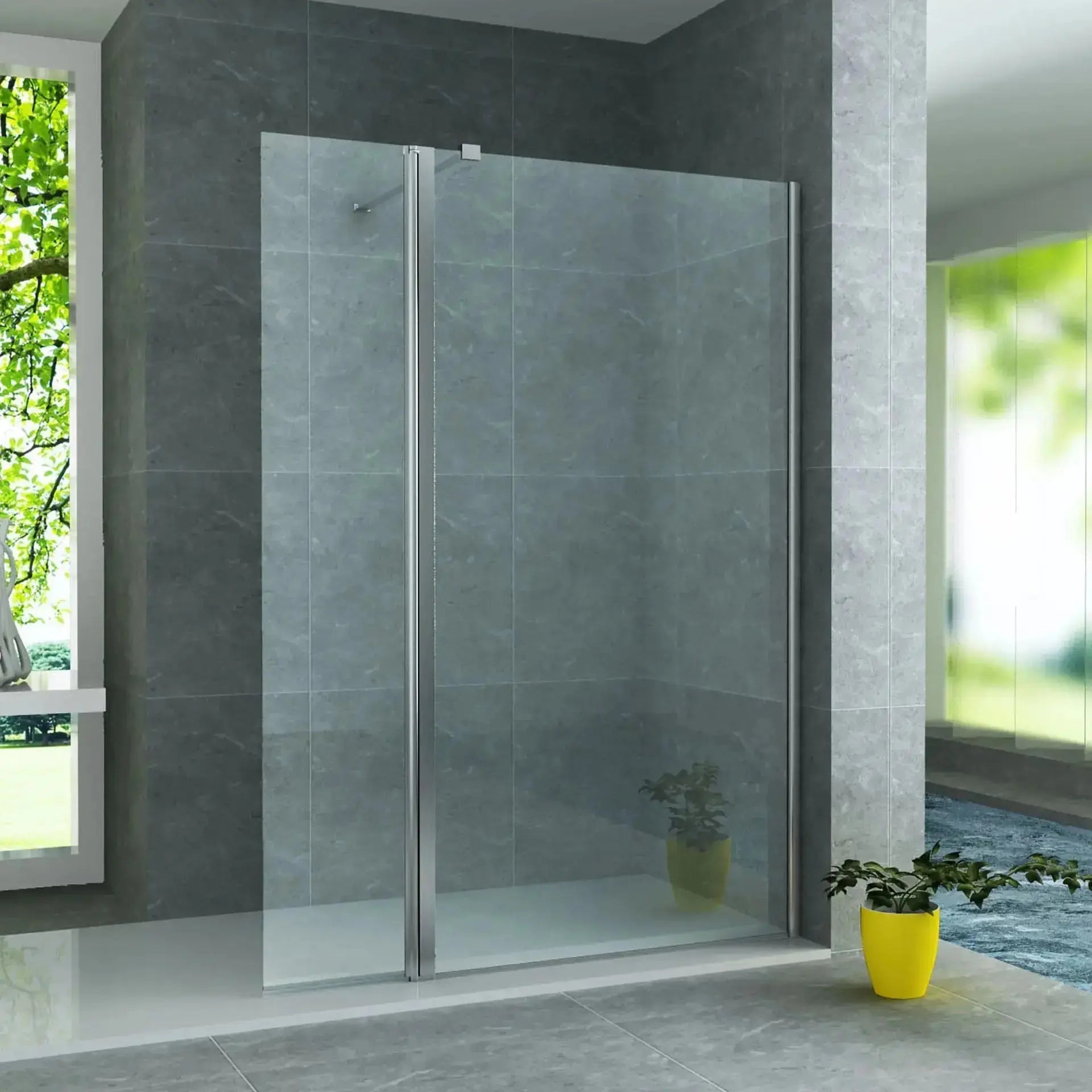 Douchewand SaniSupreme ChromeLine Series 30x200cm 8mm helder glas/chroom