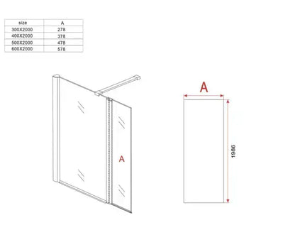 Douchewand SaniSupreme ChromeLine Series 30x200cm 8mm helder glas/chroom