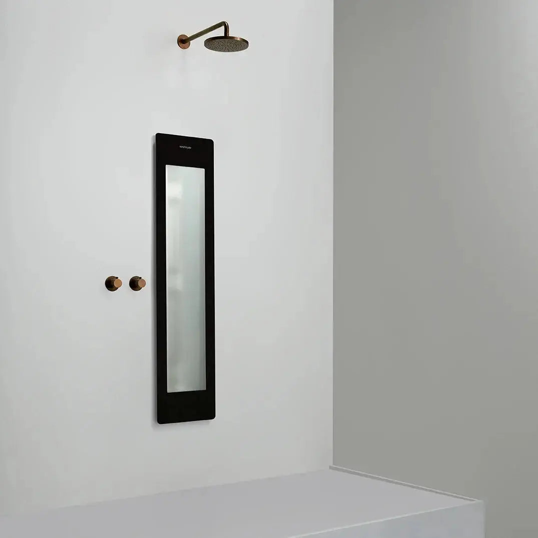 Sunshower Plus Round Black Inbouw Wellnesspaneel met infrarood en UV-licht SaniSupreme