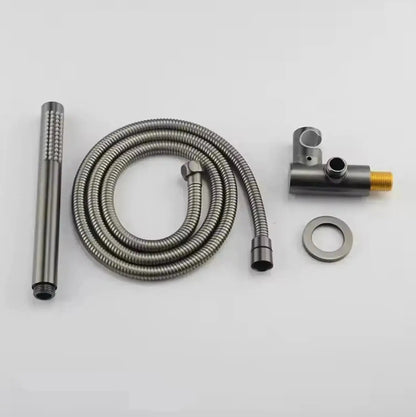 SaniSupreme Brasil handdoucheset recht rond RVS luxe messing gunmetal Sanisupreme