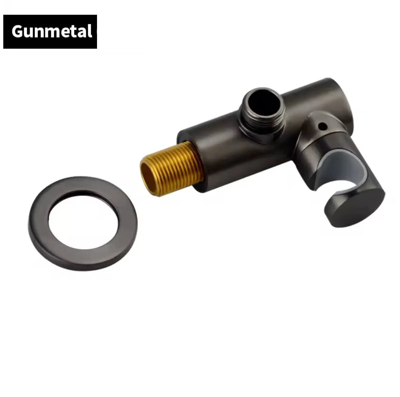 SaniSupreme Brasil handdoucheset recht rond RVS luxe messing gunmetal Sanisupreme