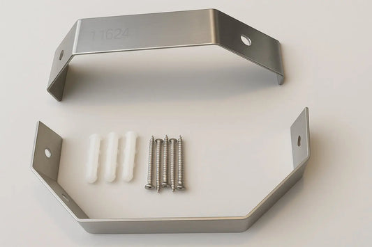 Hoekbevestiging universeel voor Douchepanelen RVS inclusief installatiemateriaal