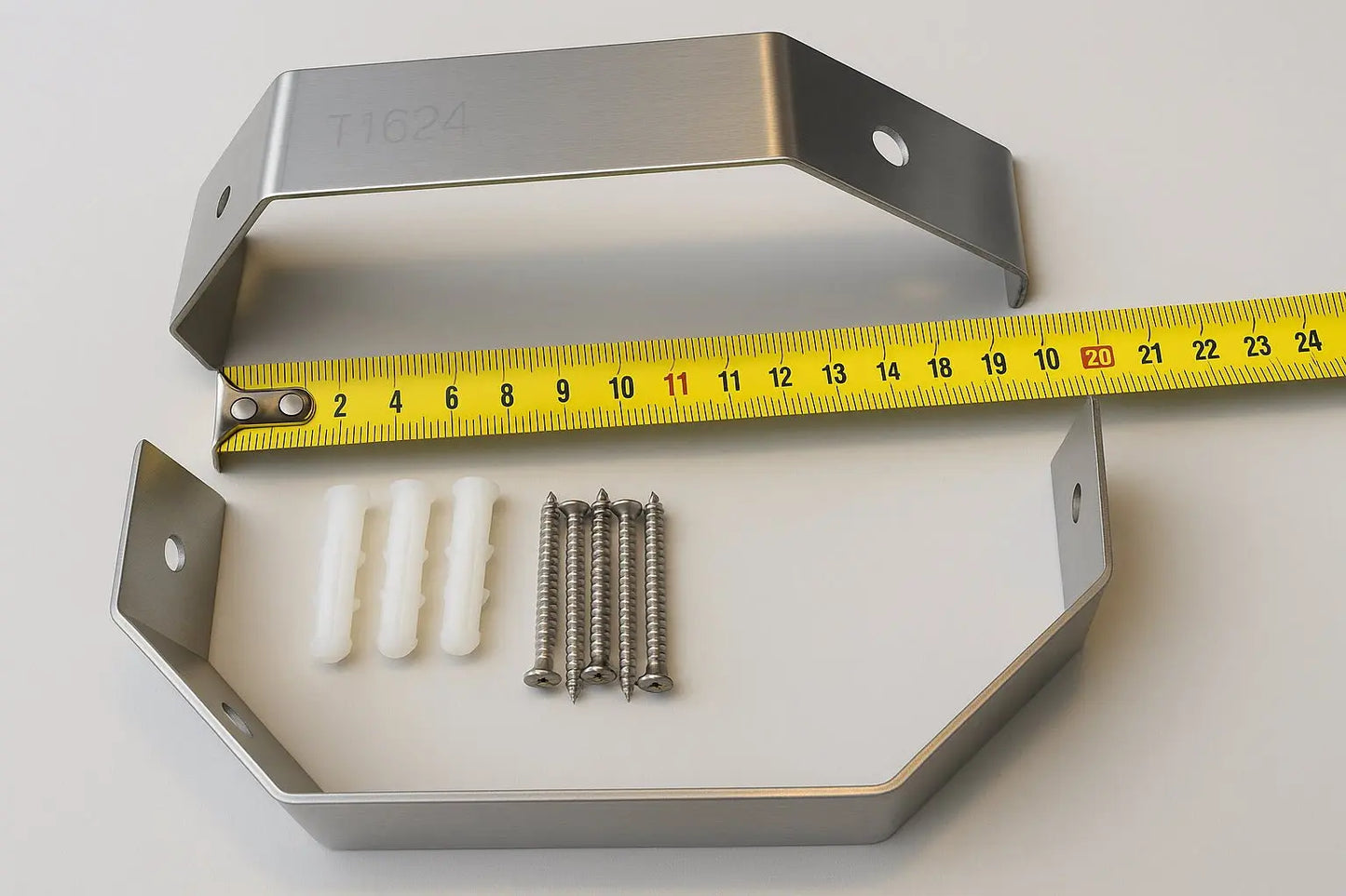 Hoekbevestiging universeel voor Douchepanelen RVS inclusief installatiemateriaal