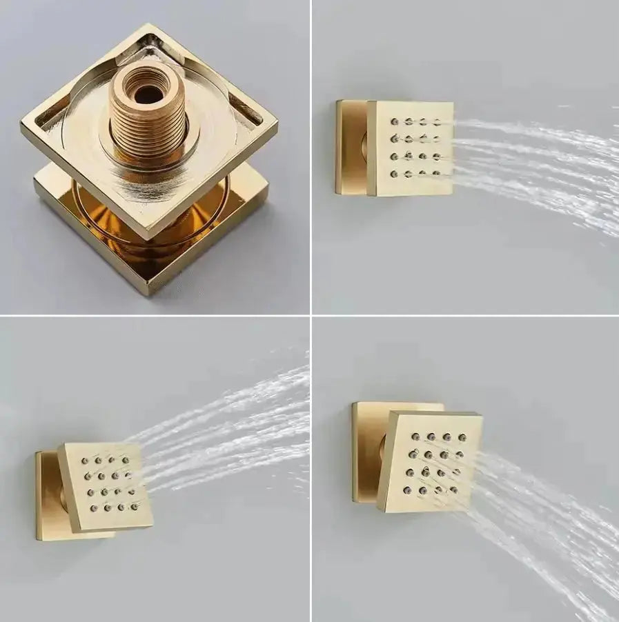 Inbouw douche wand massagejets per stuk geborsteld goud