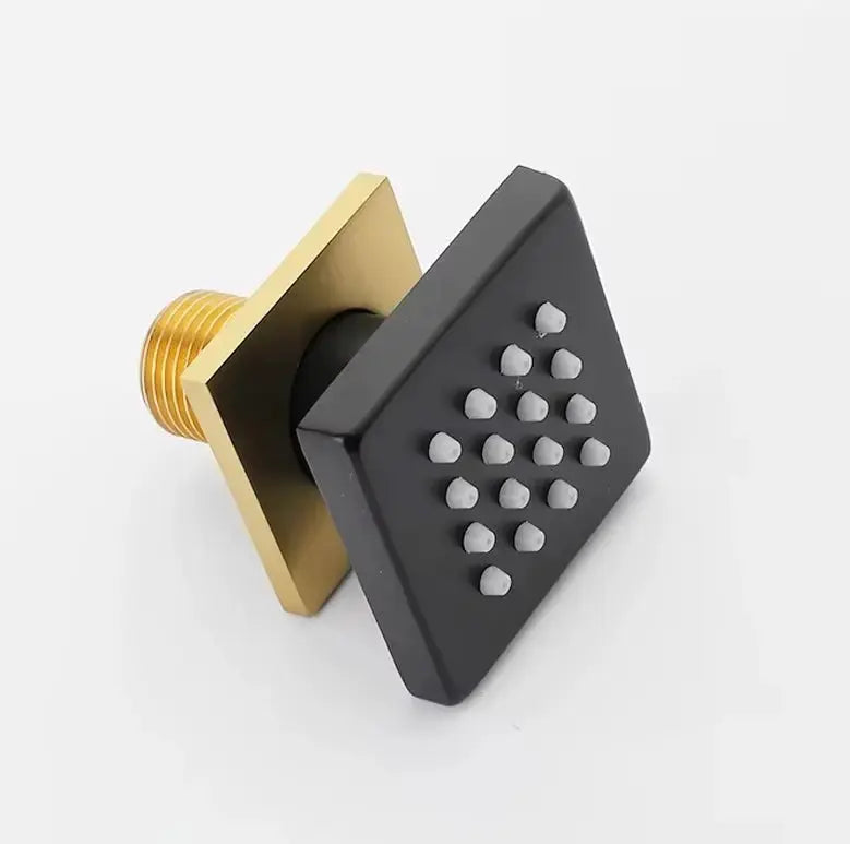 Inbouw douche wand massagejets per stuk mat zwart messing