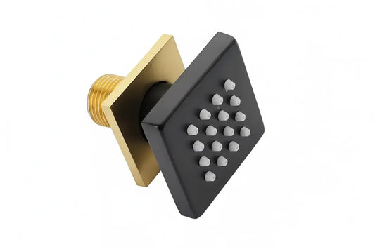 Inbouw douche wand massagejets per stuk mat zwart messing SaniSupreme