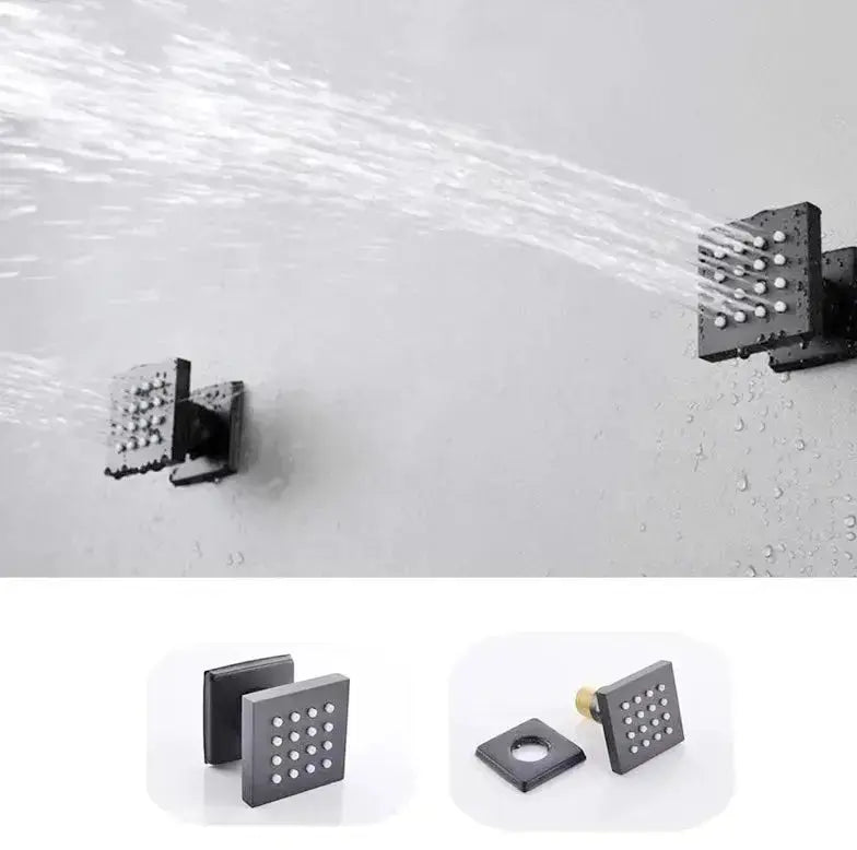 Inbouw douche wand massagejets per stuk mat zwart messing