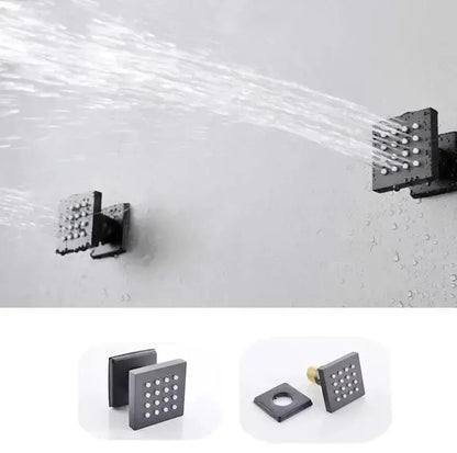 Inbouw douche wand massagejets per stuk mat zwart messing