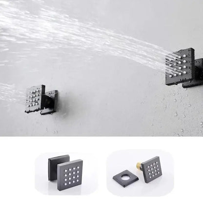 SaniSupreme Plafond 4 weg Thermostatische Doucheset Waterjets La Paz Mat Zwart Sanisupreme