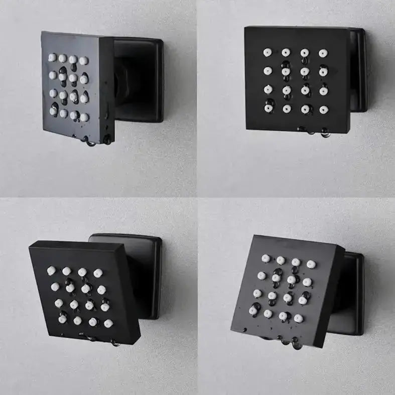 Inbouw douche wand massagejets per stuk mat zwart messing