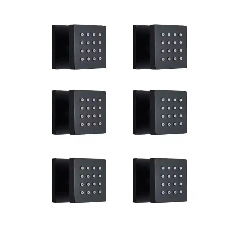 SaniSupreme Plafond 4 weg Thermostatische Doucheset Waterjets La Paz Mat Zwart Sanisupreme