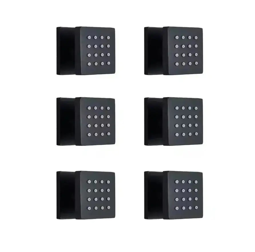 Inbouw douche wand massagejets per stuk mat zwart messing