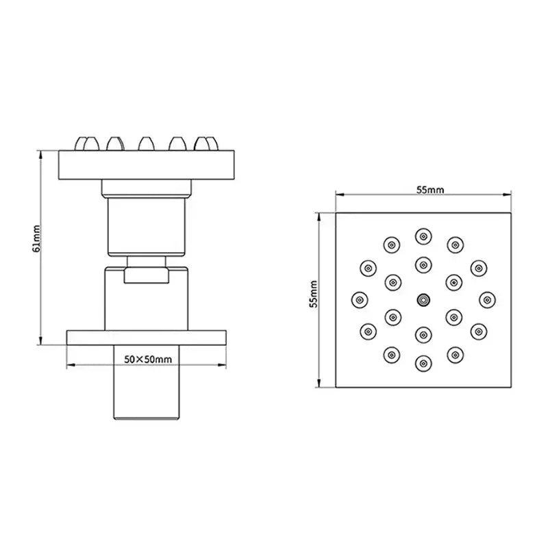 Inbouw douche wand massagejets per stuk mat zwart messing