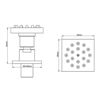 Inbouw douche wand massagejets per stuk mat zwart messing