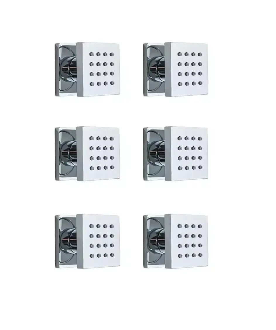 Inbouw douche wand massagejets set van 6 stuks chroom messing