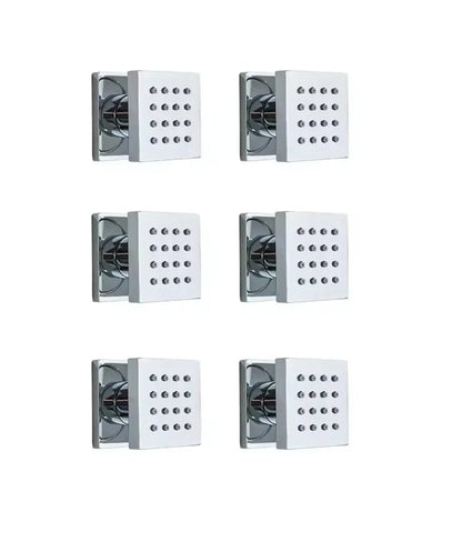 Inbouw douche wand massagejets set van 6 stuks chroom messing
