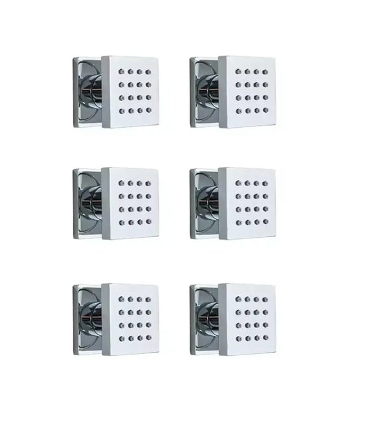Inbouw douche wand massagejets set van 6 stuks chroom messing