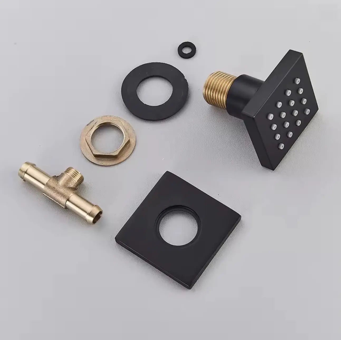 Inbouw douche wand massagejets set van 6 stuks mat zwart messing