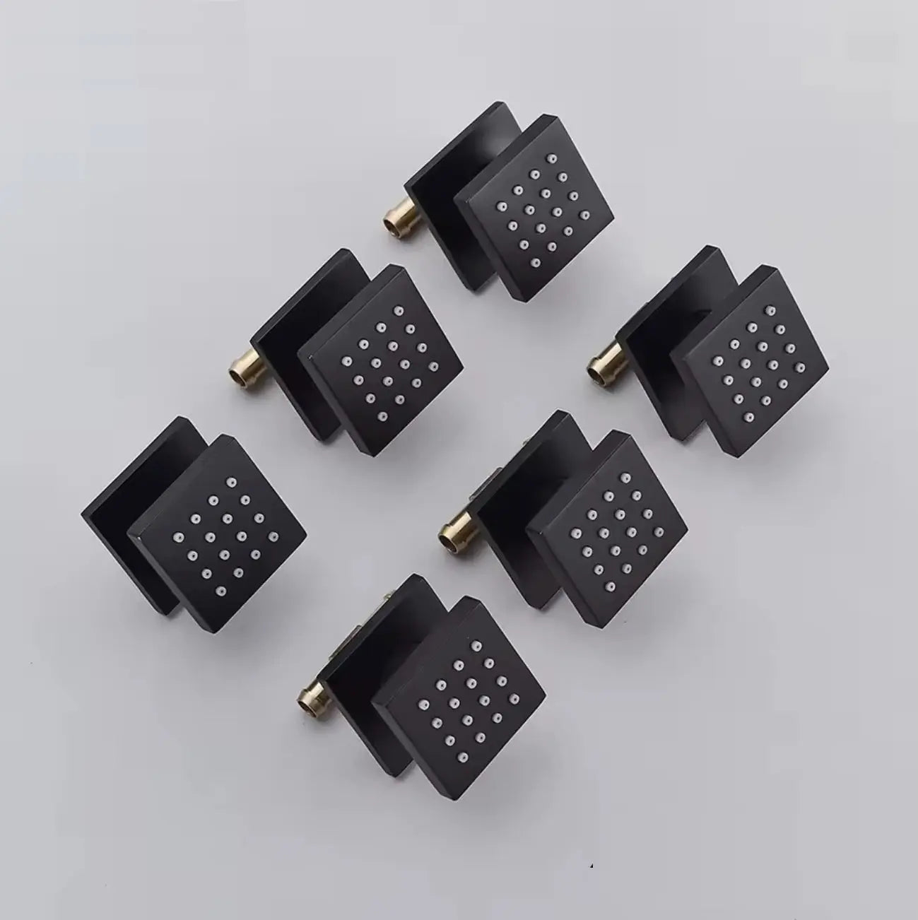 Inbouw douche wand massagejets set van 6 stuks mat zwart messing