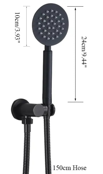 Inbouw Plafond Doucheset Yosemite 2 weg 40 cm. regendouche rond mat zwart