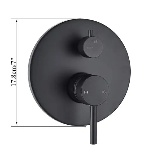 Inbouw Plafond Doucheset Yosemite 2 weg 40 cm. regendouche rond mat zwart