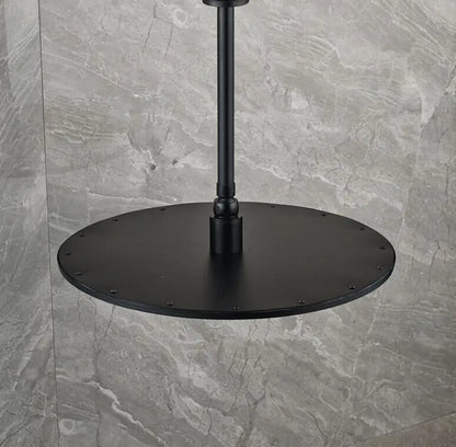 Inbouw Plafond Doucheset Yosemite 2 weg 40 cm. regendouche rond mat zwart