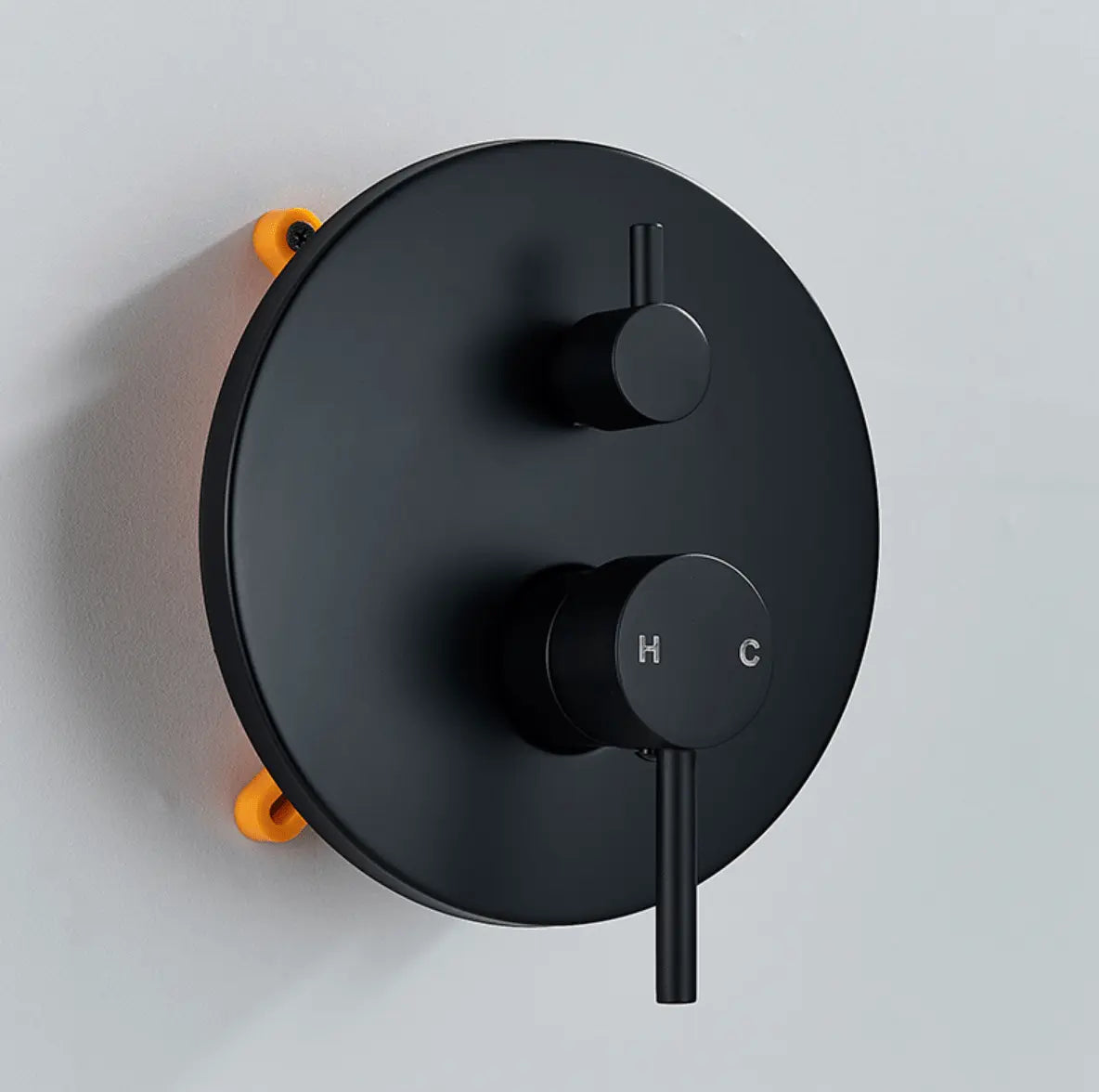 Inbouw Plafond Doucheset Yosemite 2 weg 8 inch regendouche rond mat zwart