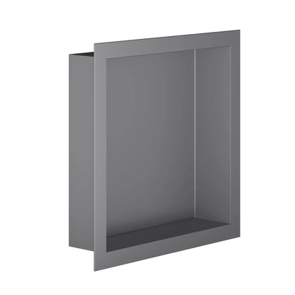 Qeke Wandnis van 304 roestvrij staal, douchebak met frame, inbouwnis voor badkameropslag, waterdichte eenbaan, geen tegels nodig, enkele laag, 60 x 30 x 10 cm, wit Qeke Wandnis van 304 roestvrij staal, douchebak met frame, inbouwnis voor badkameropslag, waterdichte eenbaan, geen tegels nodig, enkele laag, 60 x 30 x 10 cm, wit